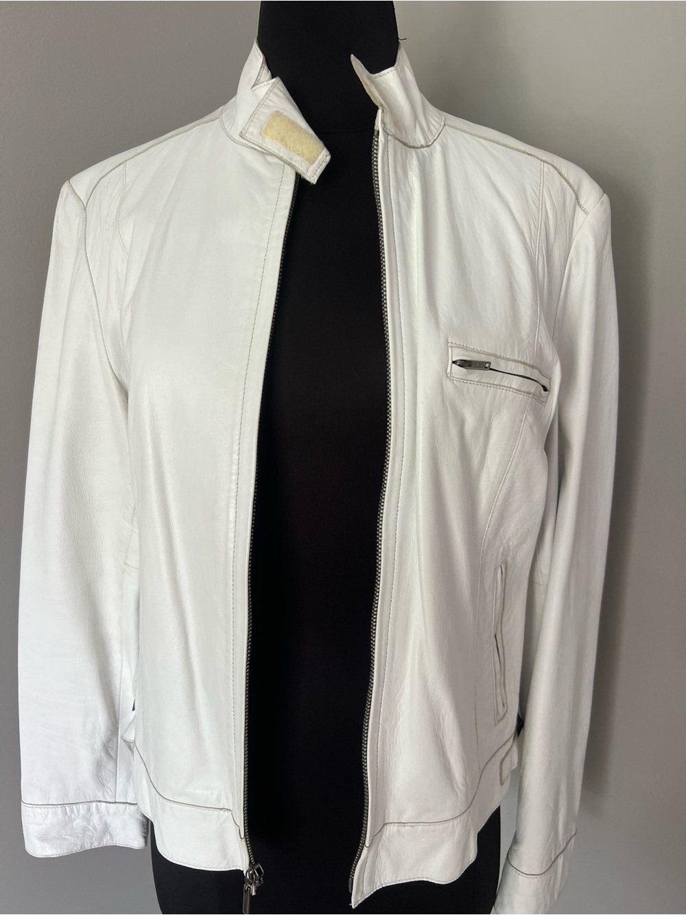 Vintage Express White Leather Jacket
